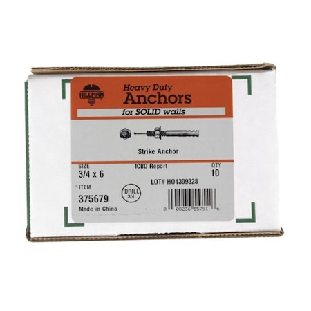 Homecare Products 375679 0.75 x 6 in. Strike Anchor - Zinc Plated Steel HO3304864